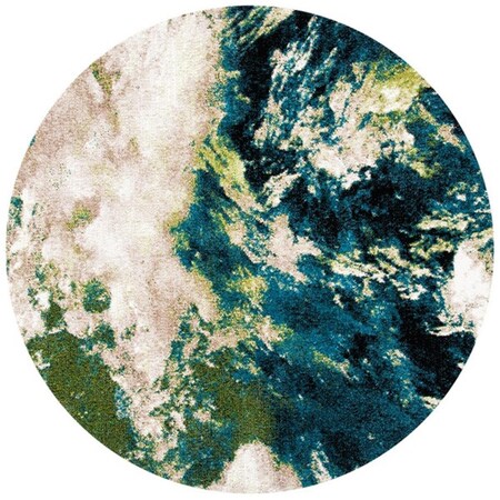 Safavieh 8 x 8 ft. Contemporary Glacier Round Rug; Navy & Green GLA123M-8R